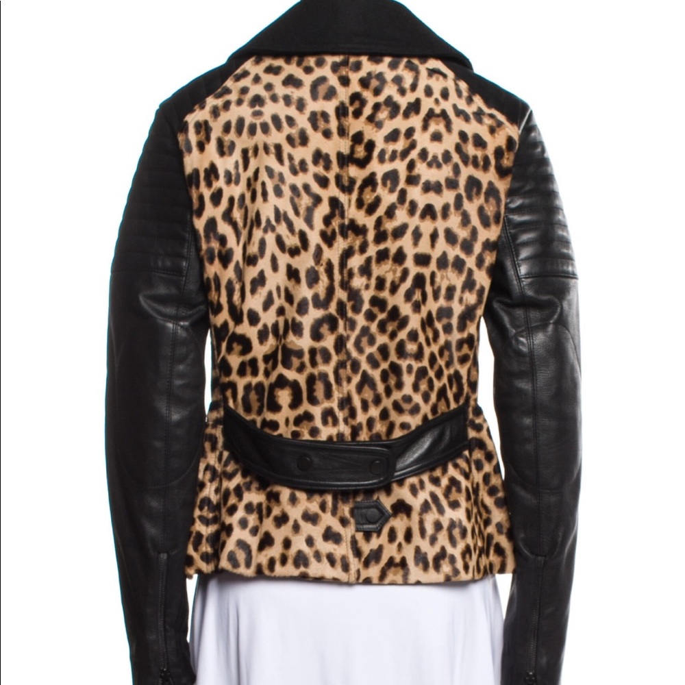 A.L.C. Leather and leopard pony fur jacket - Picture 3 of 3